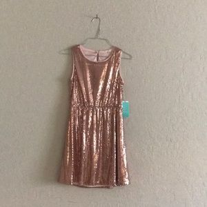Copper Key Rose Gold Sequined Dress